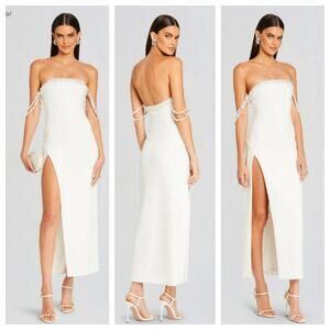 Retrofete Abilene White Sequin Maxi Dress NWT Size M